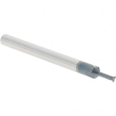 Value Collection - 0 TPI, Internal/External Single Profile Thread Mill - 1/8" Shank Diam, 3 Flute, 5/32" Neck Length, AlTiN+ Finish - Exact Tooling
