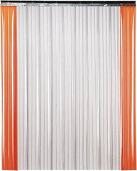 TMI, LLC - 6' Door Width x 8' Door Height PVC Ribbed Strip Door Kit - 8" Strip Width x 0.072" Strip Thickness, Clear, 50% Overlap - Exact Tooling