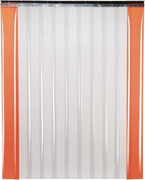TMI, LLC - 8' Door Width x 8' Door Height PVC Smooth Strip Door Kit - 8" Strip Width x 0.08" Strip Thickness, Clear, 50% Overlap - Exact Tooling