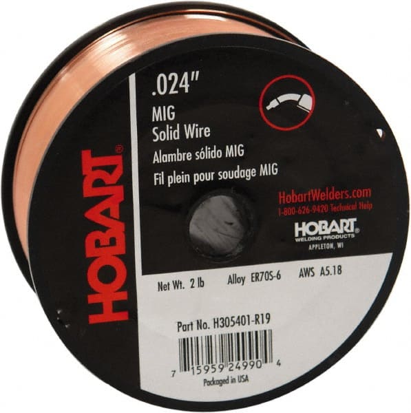 Hobart Welding Products - MIG Welding Wire Industry Specification: ER70S-6 Wire Diameter: 0.02400 (Decimal Inch) - Exact Tooling