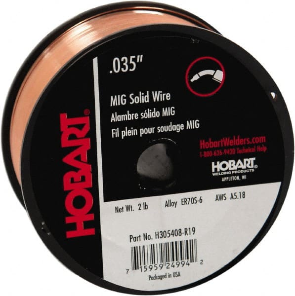 Hobart Welding Products - MIG Welding Wire Industry Specification: ER70S-6 Wire Diameter: 0.03500 (Decimal Inch) - Exact Tooling
