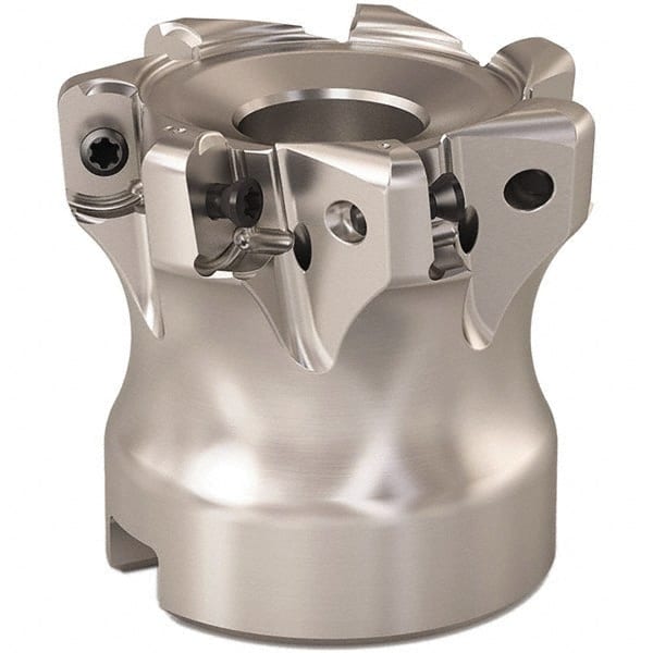 Seco - 1.653" Cut Diam, 0.9mm Max Depth, 0.629" Arbor Hole, 7 Inserts, LOHT06 Insert Style, Indexable Copy Face Mill - R220.21 Cutter Style, 1.574 High, Through Coolant, Series R220 - Exact Tooling