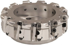 Seco - 8" Cut Diam, 6mm Max Depth, 2-1/2" Arbor Hole, 12 Inserts, ONMU09 Insert Style, Indexable Copy Face Mill - L220.48 Cutter Style, 3.1496 High, Series Doubleoctomill - Exact Tooling