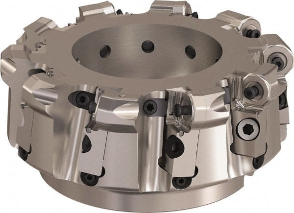 Seco - 6" Cut Diam, 6mm Max Depth, 2" Arbor Hole, 10 Inserts, ONMU09 Insert Style, Indexable Copy Face Mill - L220.48 Cutter Style, 3.1496 High, Series Doubleoctomill - Exact Tooling