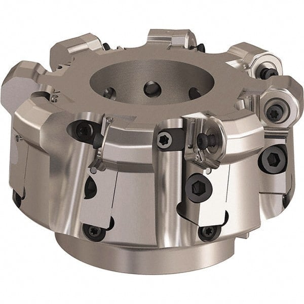 Seco - 5" Cut Diam, 6mm Max Depth, 1-1/2" Arbor Hole, 8 Inserts, ONMU09 Insert Style, Indexable Copy Face Mill - L220.48 Cutter Style, 3.1496 High, Series Doubleoctomill - Exact Tooling