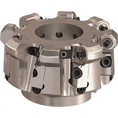 Seco - 5" Cut Diam, 6mm Max Depth, 1-1/2" Arbor Hole, 8 Inserts, ONMU09 Insert Style, Indexable Copy Face Mill - L220.48 Cutter Style, 3.1496 High, Series Doubleoctomill - Exact Tooling