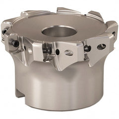 Seco - 63mm Cut Diam, 0.9mm Max Depth, 0.8661" Arbor Hole, 9 Inserts, LOHT06 Insert Style, Indexable Copy Face Mill - R220.21 Cutter Style, 1.5748 High, Series Doubleoctomill - Exact Tooling