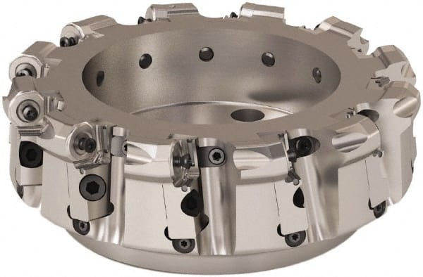 Seco - 200mm Cut Diam, 6mm Max Depth, 2.3622" Arbor Hole, 12 Inserts, ONMU09 Insert Style, Indexable Copy Face Mill - R220.48 Cutter Style, 3.1496 High, Series Doubleoctomill - Exact Tooling