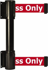 Tensator - 16.64" High x 89" Long x 3" Wide Barrier Dual Line Wall Mount - Steel, Black Powdercoat Finish, Black, Use with 898 Wall Receiver - Exact Tooling