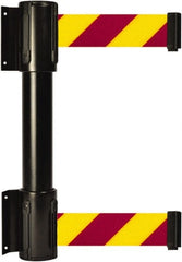 Tensator - 16.64" High x 156" Long x 3" Wide Barrier Dual Line Wall Mount - Steel, Black Powdercoat Finish, Black, Use with 898 Wall Receiver - Exact Tooling