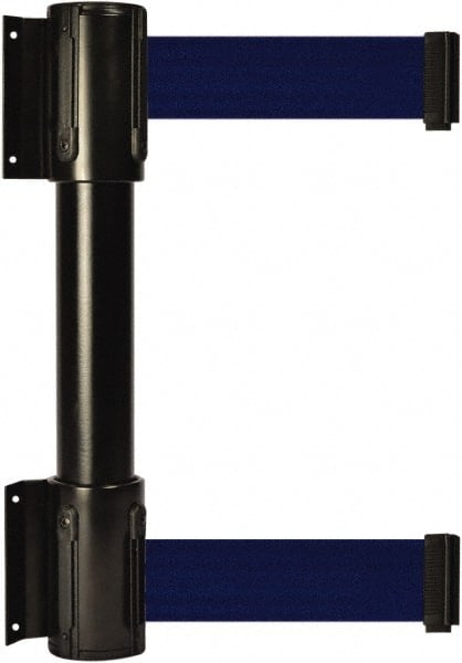 Tensator - 16.64" High x 89" Long x 3" Wide Barrier Dual Line Wall Mount - Steel, Black Powdercoat Finish, Black, Use with 898 Wall Receiver - Exact Tooling
