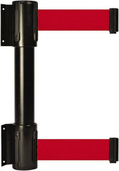 Tensator - 16.64" High x 156" Long x 3" Wide Barrier Dual Line Wall Mount - Steel, Black Powdercoat Finish, Black, Use with 898 Wall Receiver - Exact Tooling