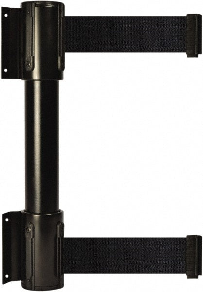 Tensator - 16.64" High x 89" Long x 3" Wide Barrier Dual Line Wall Mount - Steel, Black Powdercoat Finish, Black, Use with 898 Wall Receiver - Exact Tooling