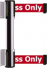 Tensator - 16.64" High x 89" Long x 3" Wide Barrier Dual Line Wall Mount - Steel, Polished Chrome Finish, Polished Chrome, Use with 898 Wall Receiver - Exact Tooling