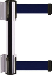 Tensator - 16.64" High x 156" Long x 3" Wide Barrier Dual Line Wall Mount - Steel, Polished Chrome Finish, Polished Chrome, Use with 898 Wall Receiver - Exact Tooling