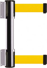 Tensator - 16.64" High x 89" Long x 3" Wide Barrier Dual Line Wall Mount - Steel, Polished Chrome Finish, Polished Chrome, Use with 898 Wall Receiver - Exact Tooling