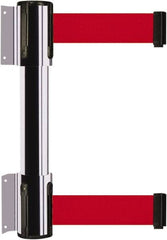 Tensator - 16.64" High x 156" Long x 3" Wide Barrier Dual Line Wall Mount - Steel, Polished Chrome Finish, Polished Chrome, Use with 898 Wall Receiver - Exact Tooling