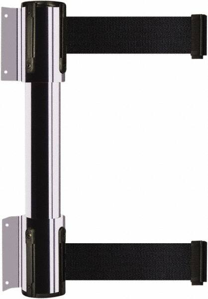Tensator - 16.64" High x 156" Long x 3" Wide Barrier Dual Line Wall Mount - Steel, Polished Chrome Finish, Polished Chrome, Use with 898 Wall Receiver - Exact Tooling