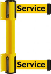 Tensator - 16.64" High x 89" Long x 3" Wide Barrier Dual Line Wall Mount - Steel, Yellow Powdercoat Finish, Yellow, Use with 898 Wall Receiver - Exact Tooling