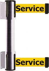 Tensator - 16.64" High x 89" Long x 3" Wide Barrier Dual Line Wall Mount - Steel, Satin Chrome Finish, Satin Chrome, Use with 898 Wall Receiver - Exact Tooling