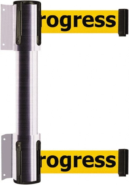 Tensator - 16.64" High x 156" Long x 3" Wide Barrier Dual Line Wall Mount - Steel, Satin Chrome Finish, Satin Chrome, Use with 898 Wall Receiver - Exact Tooling