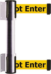 Tensator - 16.64" High x 89" Long x 3" Wide Barrier Dual Line Wall Mount - Steel, Satin Chrome Finish, Satin Chrome, Use with 898 Wall Receiver - Exact Tooling