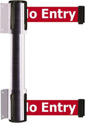 Tensator - 16.64" High x 89" Long x 3" Wide Barrier Dual Line Wall Mount - Steel, Satin Chrome Finish, Satin Chrome, Use with 898 Wall Receiver - Exact Tooling