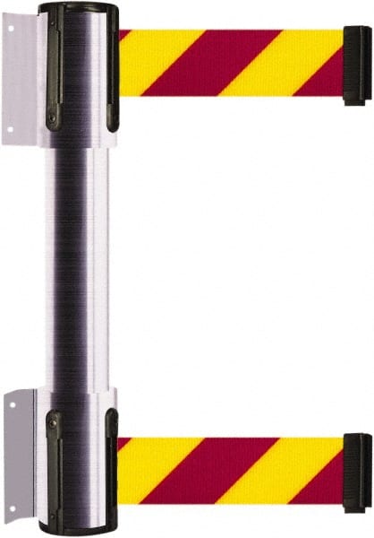 Tensator - 16.64" High x 156" Long x 3" Wide Barrier Dual Line Wall Mount - Steel, Satin Chrome Finish, Satin Chrome, Use with 898 Wall Receiver - Exact Tooling