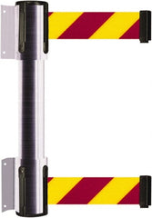 Tensator - 16.64" High x 89" Long x 3" Wide Barrier Dual Line Wall Mount - Steel, Satin Chrome Finish, Satin Chrome, Use with 898 Wall Receiver - Exact Tooling