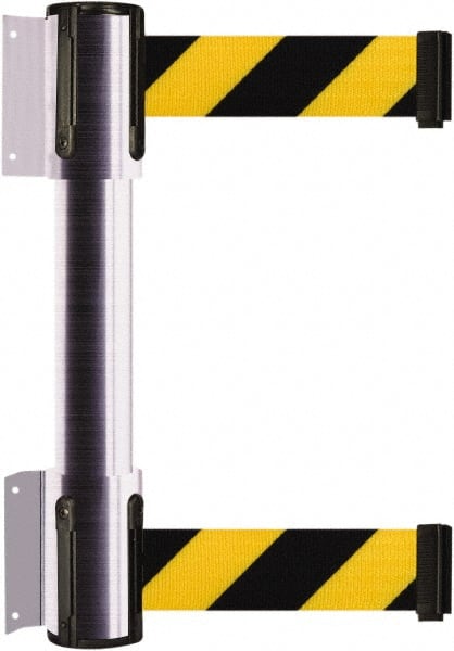 Tensator - 16.64" High x 89" Long x 3" Wide Barrier Dual Line Wall Mount - Steel, Satin Chrome Finish, Satin Chrome, Use with 898 Wall Receiver - Exact Tooling