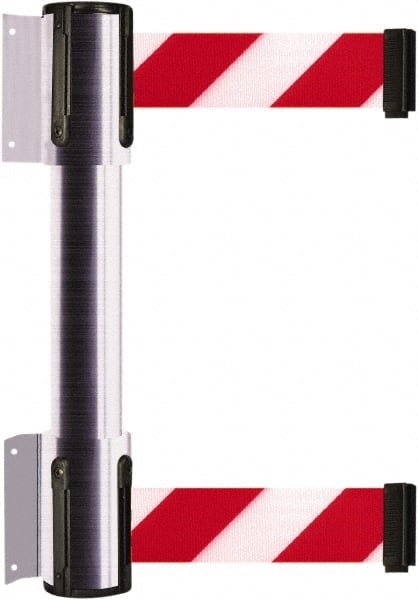 Tensator - 16.64" High x 89" Long x 3" Wide Barrier Dual Line Wall Mount - Steel, Satin Chrome Finish, Satin Chrome, Use with 898 Wall Receiver - Exact Tooling