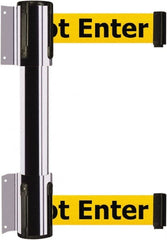 Tensator - 16.64" High x 156" Long x 3" Wide Barrier Dual Line Wall Mount - Steel, Polished Chrome Finish, Polished Chrome, Use with 898 Wall Receiver - Exact Tooling