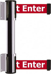 Tensator - 16.64" High x 156" Long x 3" Wide Barrier Dual Line Wall Mount - Steel, Polished Chrome Finish, Polished Chrome, Use with 898 Wall Receiver - Exact Tooling