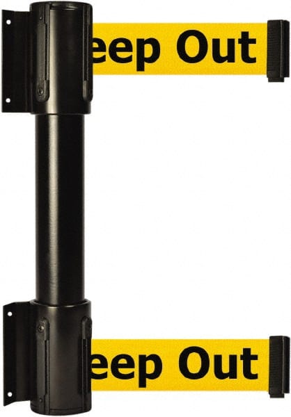 Tensator - 16.64" High x 156" Long x 3" Wide Barrier Dual Line Wall Mount - Steel, Black Powdercoat Finish, Black, Use with 898 Wall Receiver - Exact Tooling