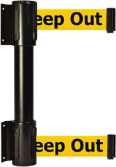 Tensator - 16.64" High x 89" Long x 3" Wide Barrier Dual Line Wall Mount - Steel, Black Powdercoat Finish, Black, Use with 898 Wall Receiver - Exact Tooling