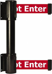 Tensator - 16.64" High x 89" Long x 3" Wide Barrier Dual Line Wall Mount - Steel, Black Powdercoat Finish, Black, Use with 898 Wall Receiver - Exact Tooling