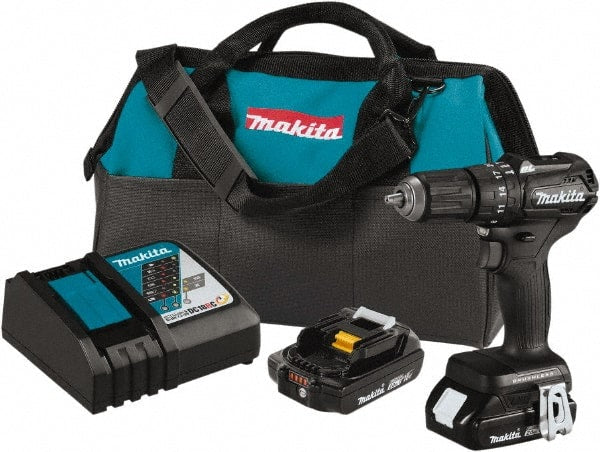 Makita - 18 Volt 1/2" Keyless Chuck Cordless Hammer Drill - 0 to 25,500 BPM, 0 to 1,700 RPM, Reversible - Exact Tooling