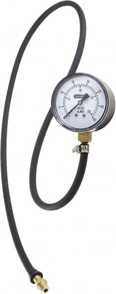 General - 2-1/2" Dial, 3/8 Thread, 0-35 Scale Range, Pressure Gauge - Thread Connection Mount, Accurate to ±1.5% of Full-Scale Range of Scale - Exact Tooling