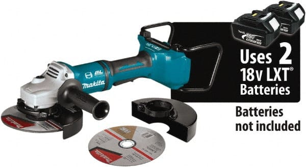 Makita - 7" Wheel Diam, 7,700 RPM, Cordless Angle & Disc Grinder - 5/8-11 Spindle, 18 Volts - Exact Tooling