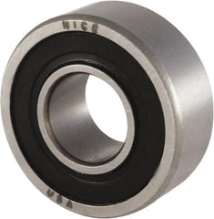 Nice - 3/8" Bore Diam, 29/32" OD, Double Seal Precision Ground Radial Ball Bearing - 5/16" Wide, 1 Row, Round Bore, 300 Lb Static Capacity, 698 Lb Dynamic Capacity - Exact Tooling