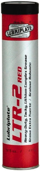 Lubriplate - 14.5 oz Cartridge Lithium Extreme Pressure Grease - Red, Extreme Pressure & High Temperature, 400°F Max Temp, NLGIG 2, - Exact Tooling