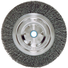 Vortec Pro 6″ Crimped Wire Wheel, .014″ Steel Fill, Narrow Face, 5/8″-1/2″ Arbor Hole - Exact Tooling