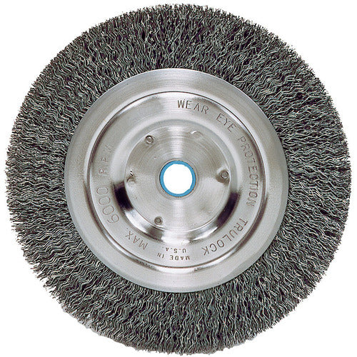 Vortec Pro 6″ Crimped Wire Wheel, .014″ Steel Fill, Medium Face, 5/8″-1/2″ Arbor Hole - Exact Tooling