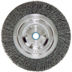 Vortec Pro 6″ Crimped Wire Wheel, .014″ Steel Fill, Medium Face, 5/8″-1/2″ Arbor Hole - Exact Tooling