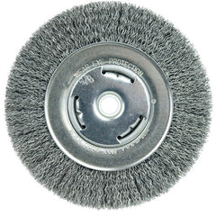 Vortec Pro 6″ Crimped Wire Wheel, .014″ Steel Fill, Wide Face, 5/8″-1/2″ Arbor Hole - Exact Tooling