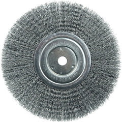Vortec Pro 8″ Crimped Wire Wheel, .014″ Steel Fill, Narrow Face, 5/8″ Arbor Hole - Exact Tooling
