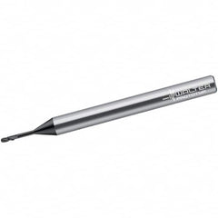 Walter-Prototyp - 1.5mm Diam, 1.5mm LOC, 2 Flute Solid Carbide Ball End Mill - Diamond Finish, Single End, 60mm OAL, 3mm Shank Diam, Spiral Flute - Exact Tooling