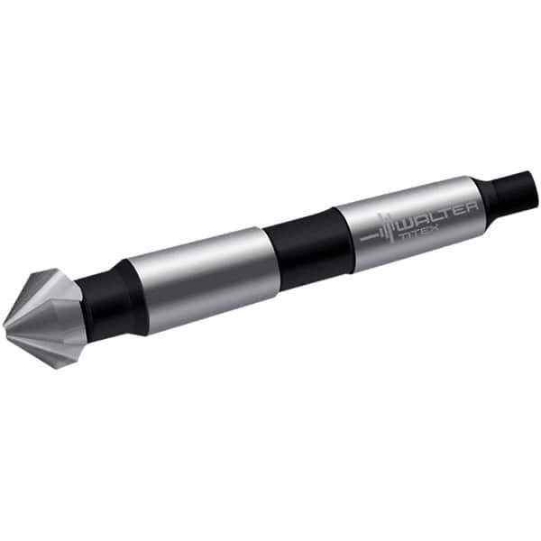 Walter-Titex - 20.5mm Head Diam, 3 Flute 90° High Speed Steel Countersink - Bright Finish, 100mm OAL, Single End, Morse Taper Shank, Right Hand Cut - Exact Tooling