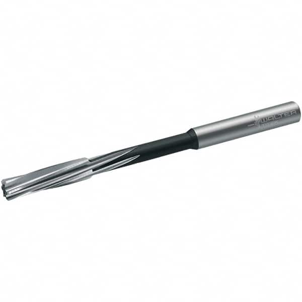 Walter-Titex - 5.57mm Cobalt 6 Flute Chucking Reamer - Spiral Flute, 5.6mm Straight Shank, 26mm Flute Length, 93mm OAL - Exact Tooling
