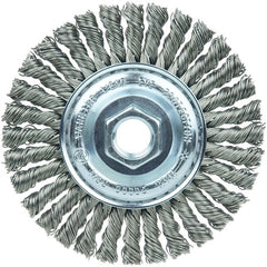 ‎Vortec Pro 4″ Knot Wire Wheel, Stringer Bead Twist, .020″ Steel Fill, 5/8″-11 UNC Nut - Exact Tooling
